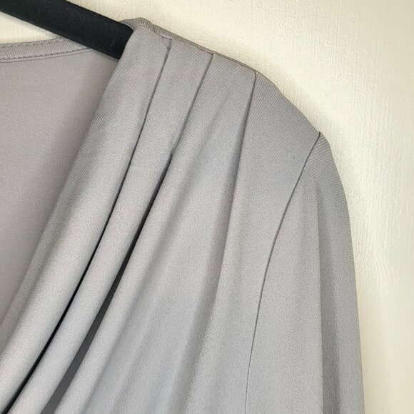 Women's Carmen Gray Drape Neckline Spring Summer Fall Career Office Top Sz Small - Picture 4 of 8